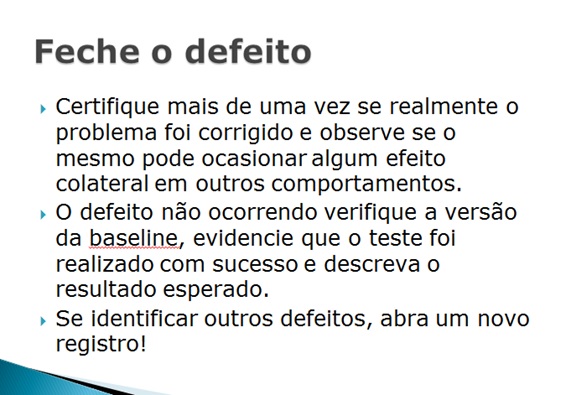 Gestão de defeito: Descreva! - II - Figura VIII