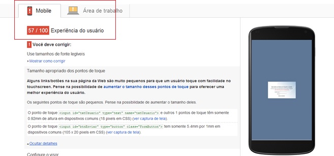 Resultado da avaliação