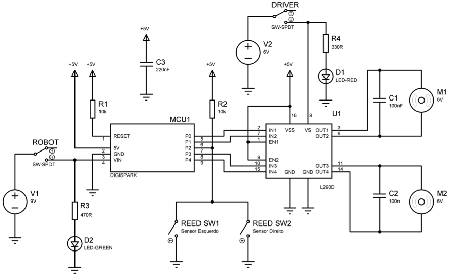 Figura 3 – Diagrama esquemático do Digibot.