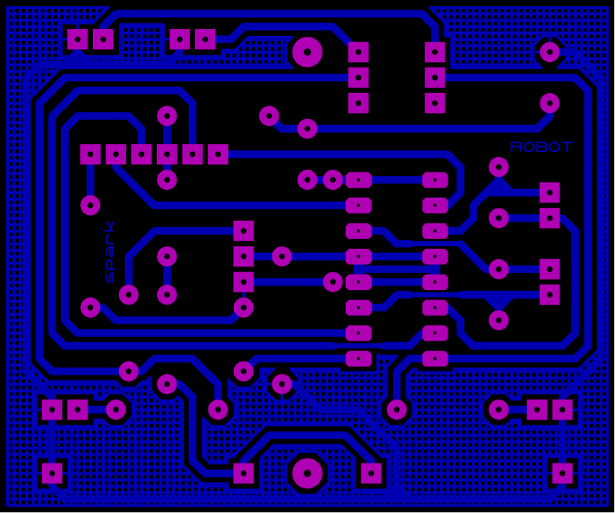 Figura 5 – Face de cobre da placa de circuito impresso.