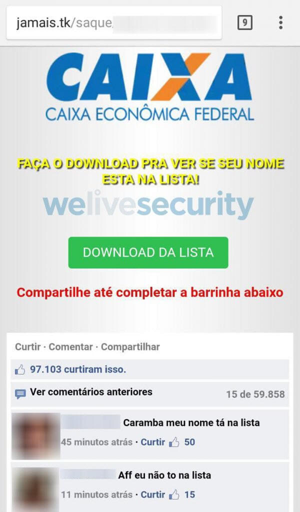 Figura - Golpe Caixa Economica