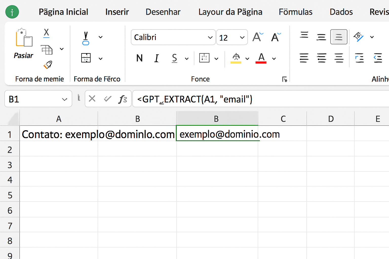 Exemplo 5: Extraindo e-mails com GPT_EXTRACT.