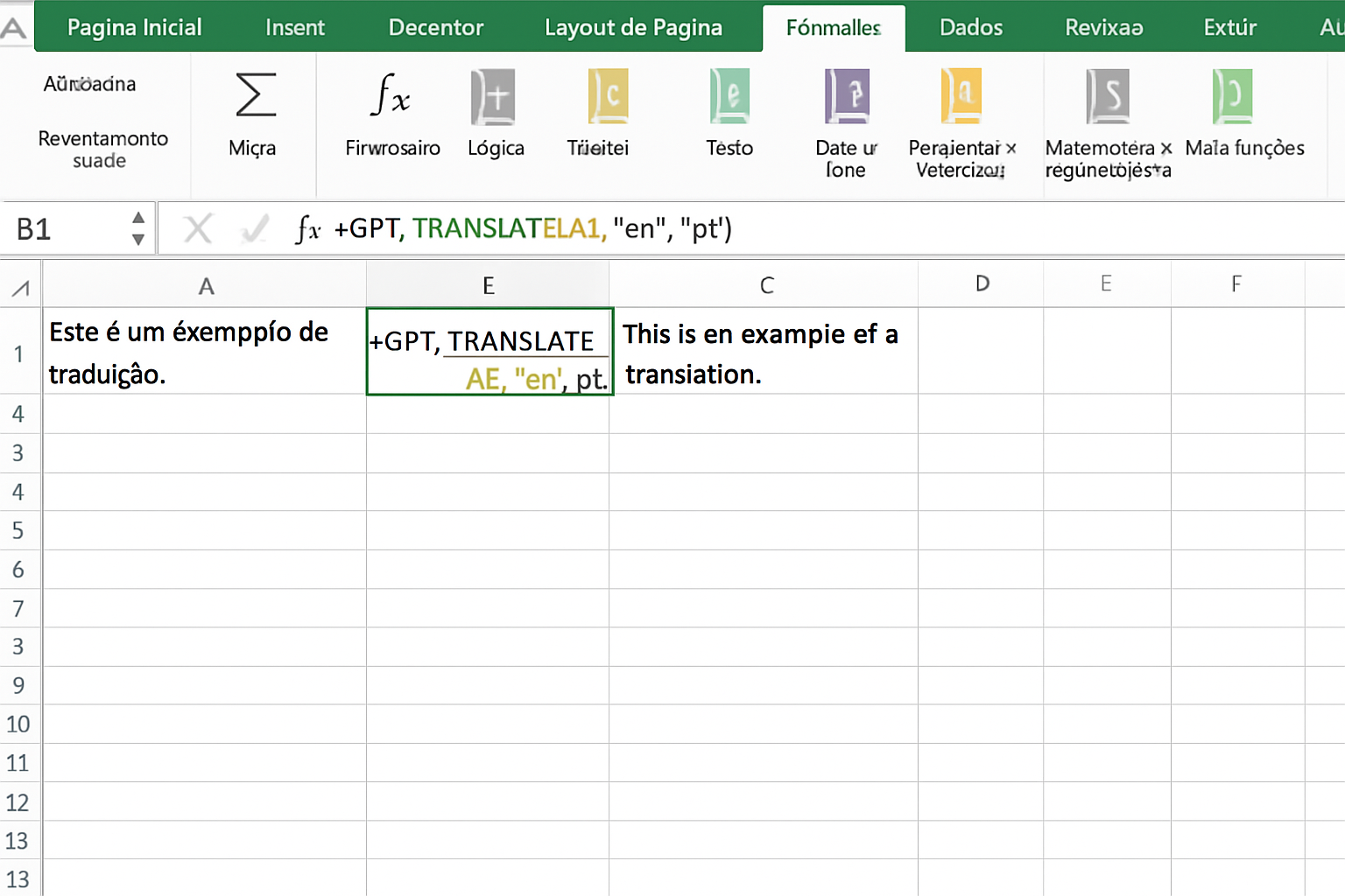 Exemplo 2: Traduzindo texto com GPT_TRANSLATE.