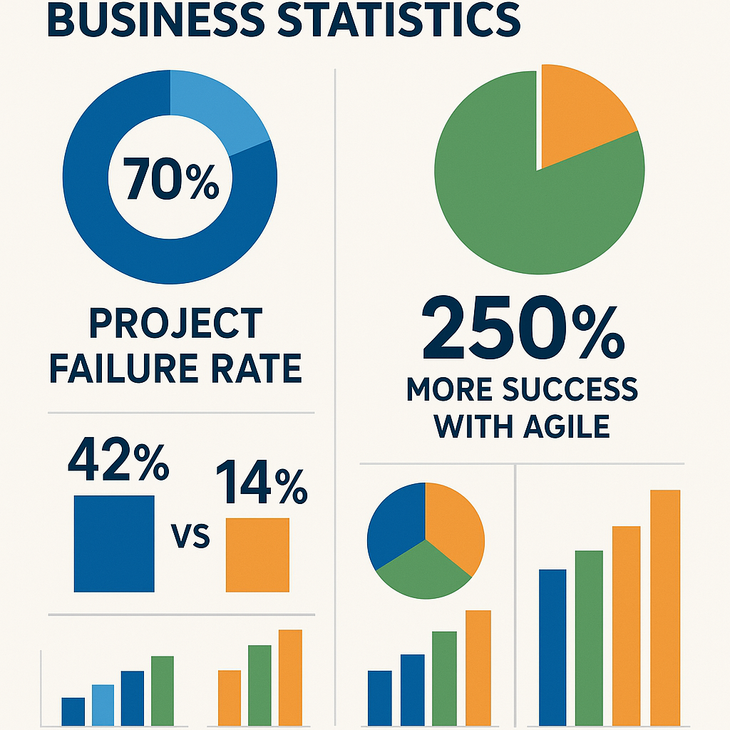 Estatísticas importantes sobre sucesso e falha em gestão de projetos empresariais