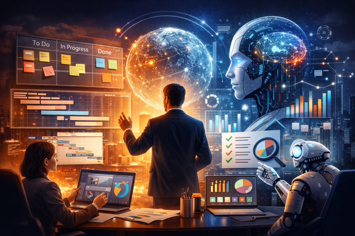 Gestão de Projetos em 2026: Ágil, Híbrido e IA Generativa na Prática